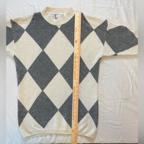 Vintage Accordeon Silk Angora Lambswool Sweater Women Sz Medium Diamond Pattern - Picture 5 of 7